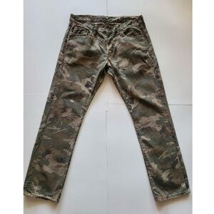 Denim & Supply Ralph Lauren Slim Fit Button Fly Distressed Camo Jeans 34x30